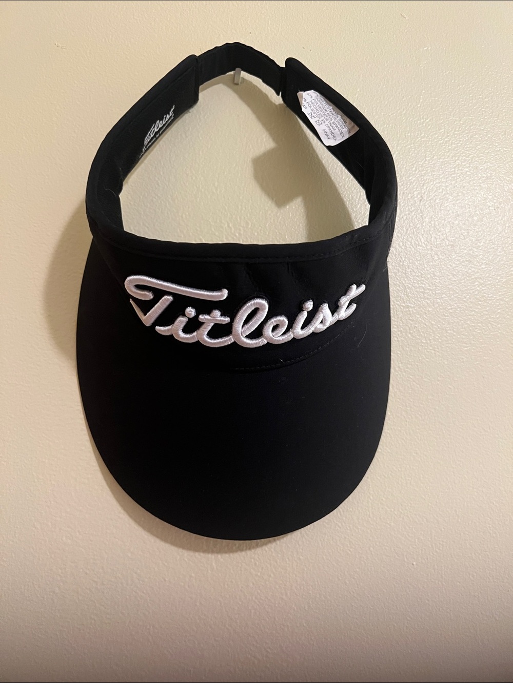 Titleist Black Visor with White Script Logo
